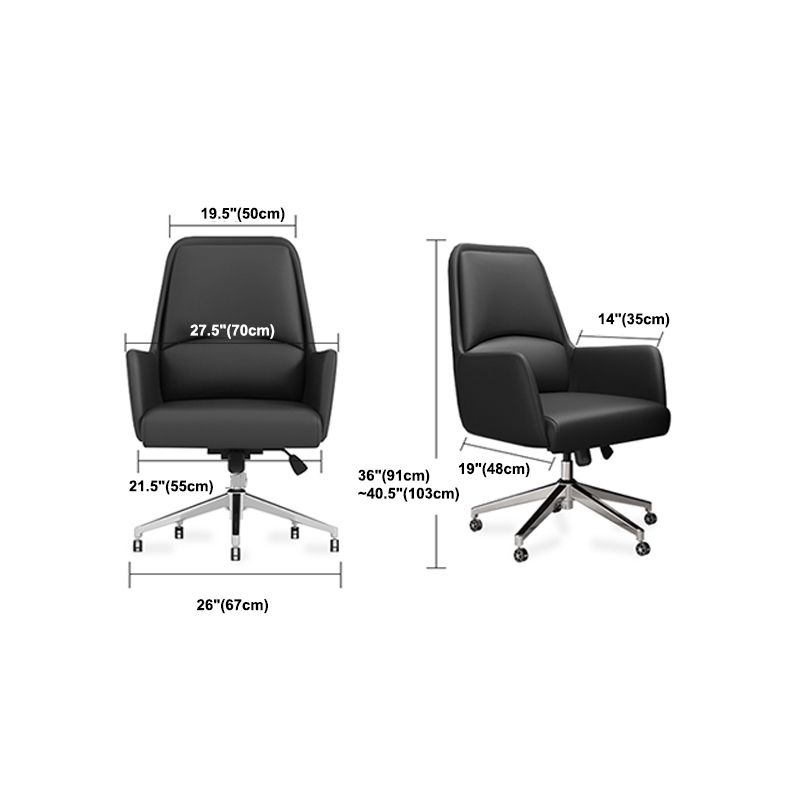 Executive Swivel Chair with Wheels Modern Task Chair with Chrome Frame