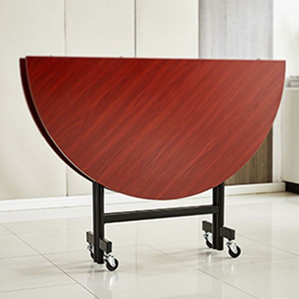Modern Foldable Round Dining Table Metal Base for Dining Room