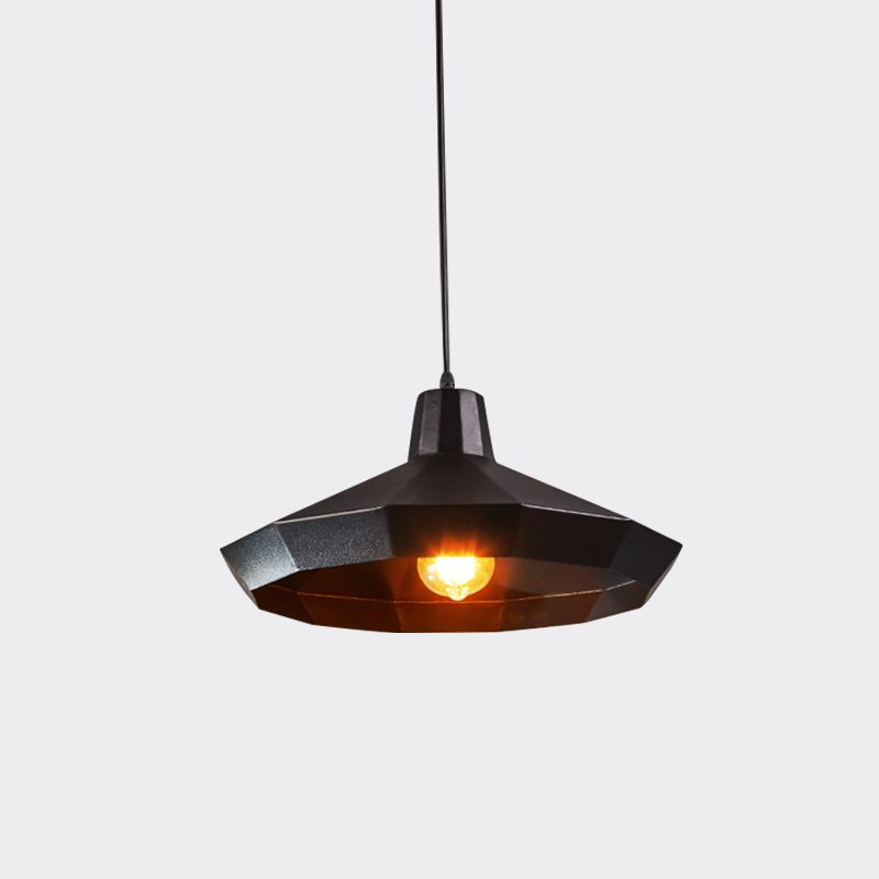 Diamond Metal Suspension Pendant Farmhouse 1 Light Shop Shop Shop Plafond en noir