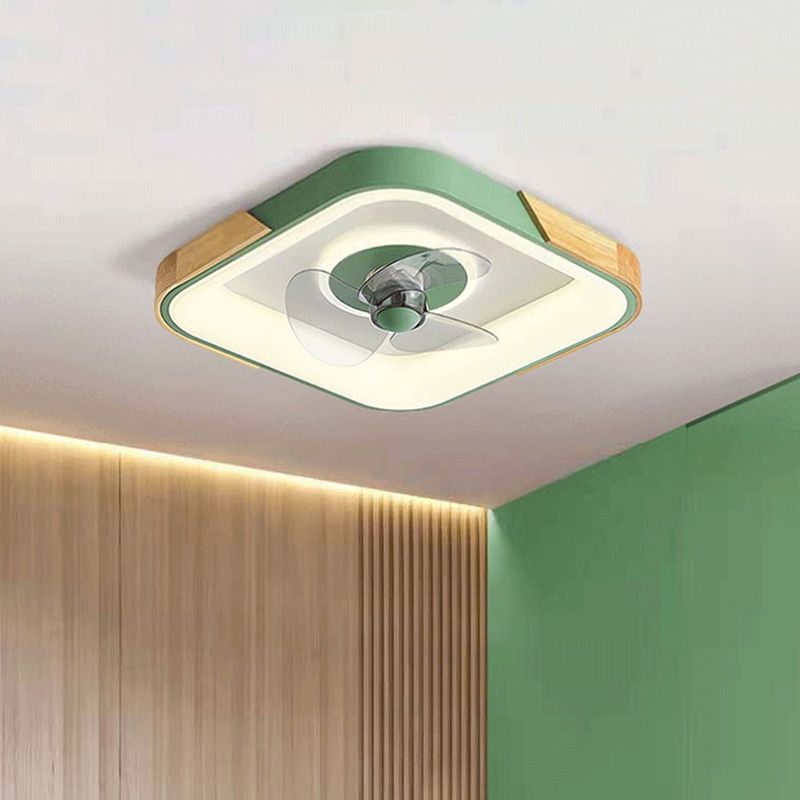 Farbblock-Spülen-Deckenlüfter Nordic Metall Schlafzimmer LED SEMI Flush Leuchte