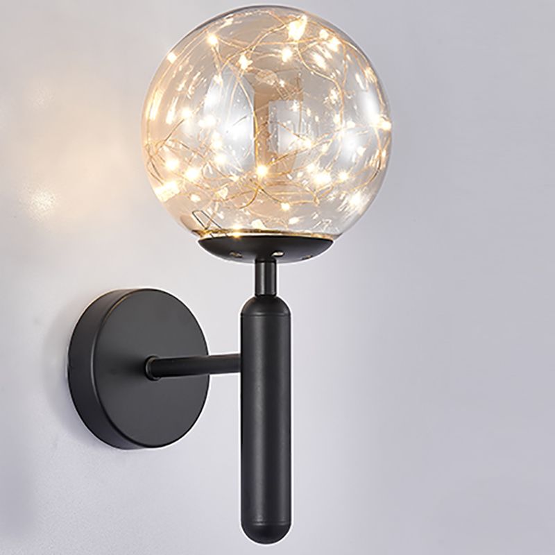 Stile moderno a forma sferica murale vetro sconce 1 illuminazione da parete leggera per accanto