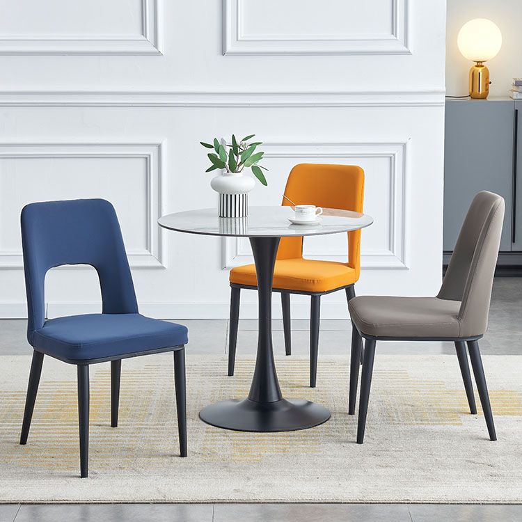 Sillas de comedor industriales de metal, respaldo abierto sin brazos, silla lateral para uso doméstico