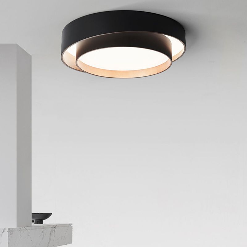 Modernism LED Flush Mount Round Metal Ceiling Light Fixture for Bedroom