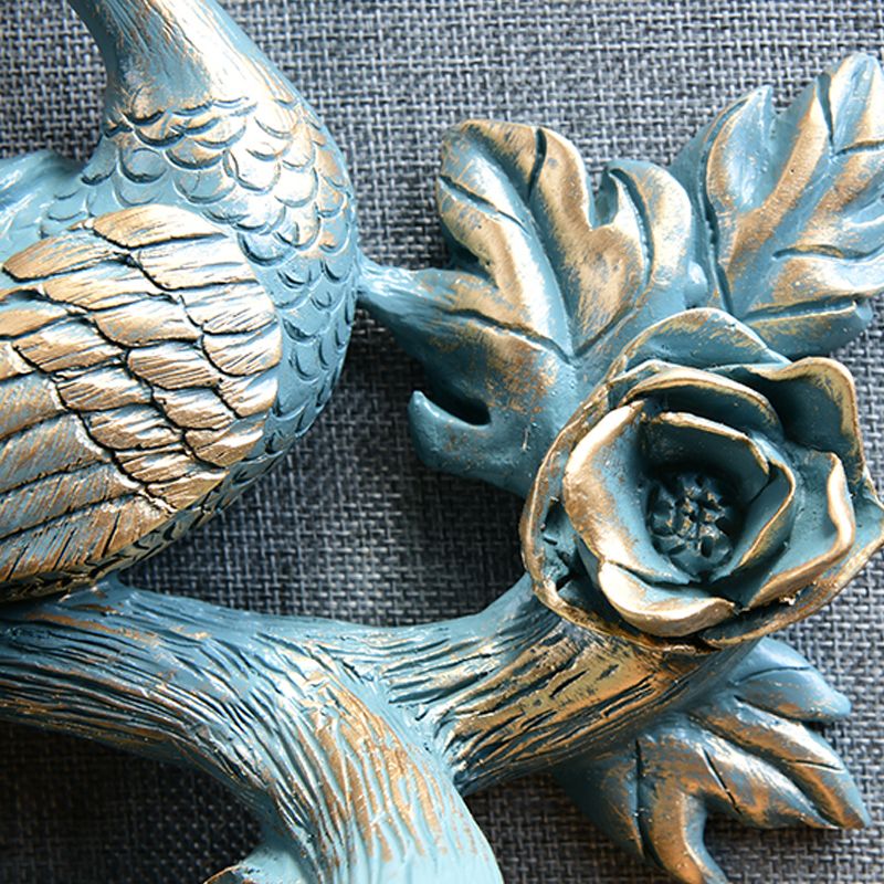 Éclairage mural de paon country Résine de bronze 1 Corridor léger Corridor Murce Lampe avec ombre à dôme en cristal clair, gauche / droite