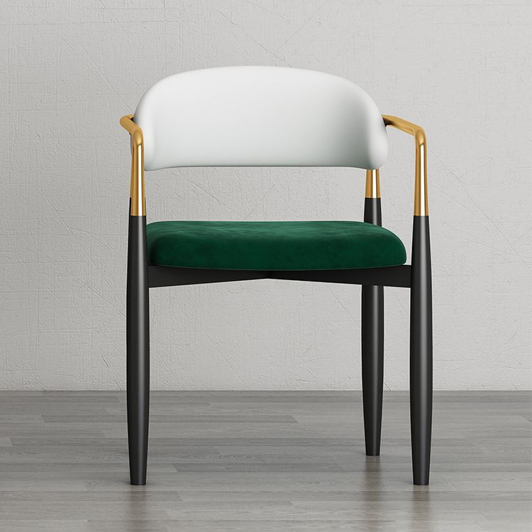 Silla de comedor casera tapizada contemporánea con respaldo abierto y acabado mate