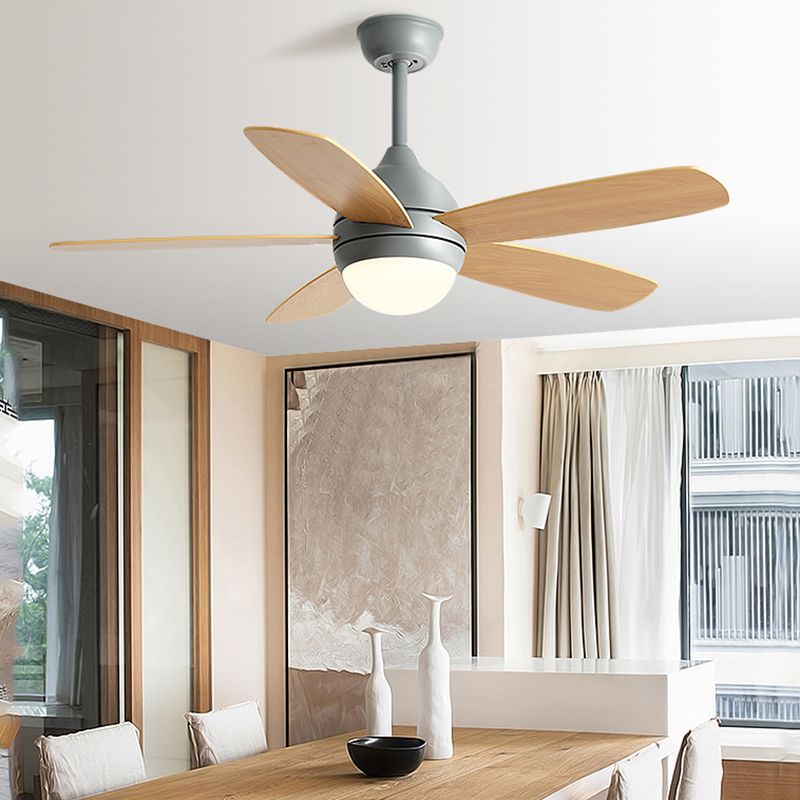 1-Light Ceiling Fan Lamp Modern Style Metal Ceiling Fan Lighting for Bedroom