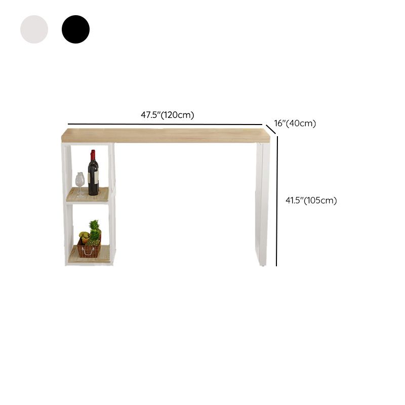 Glam Pub Height Dining Table Wooden Top Pub Table for Patio Use