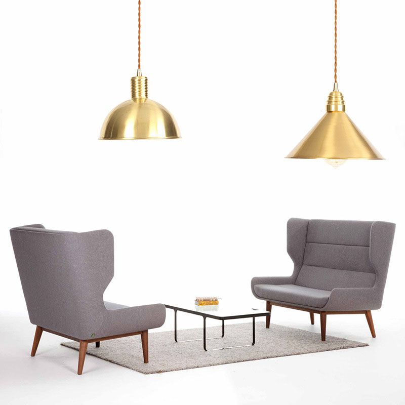 Zeitgenössischer Stil Metal -Runde Anhänger Beleuchtung Leuchten 1 leichte Deckenlichter in Gold