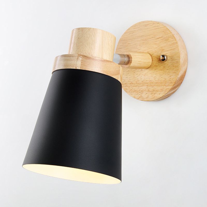 Modern Style Flared Wall Sconces Wood 1 Light Wall Mount Light Fixture