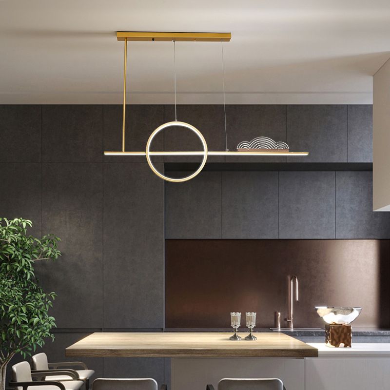 Nordic Island Light Modern Simple LED Chandelier Lamp Fixture for Dining Room