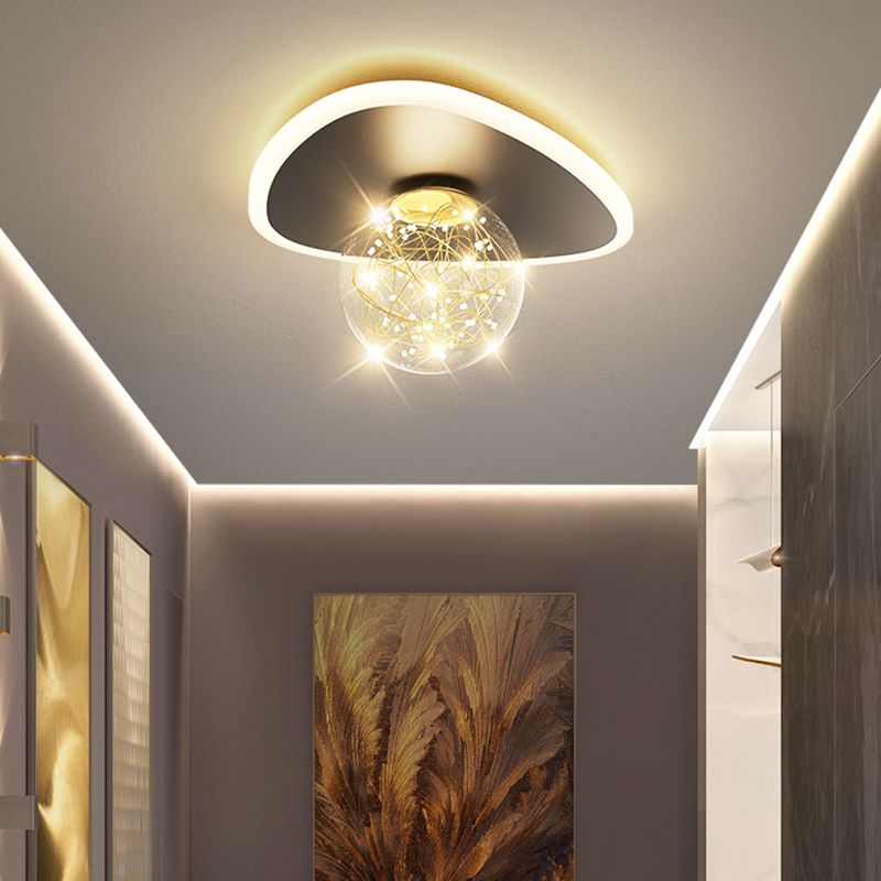 Black LED Ceiling Light Modernism Flush Mount Lighting for Kitchen