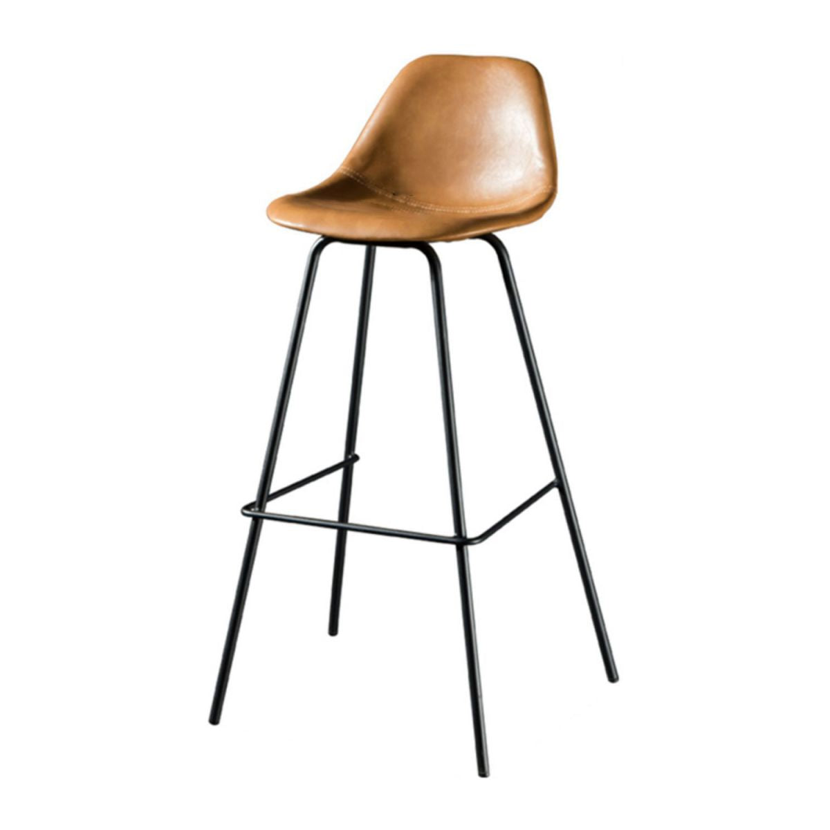 Contemporary Matte Finish PU Leather Barstool Footrest Restaurant Stool