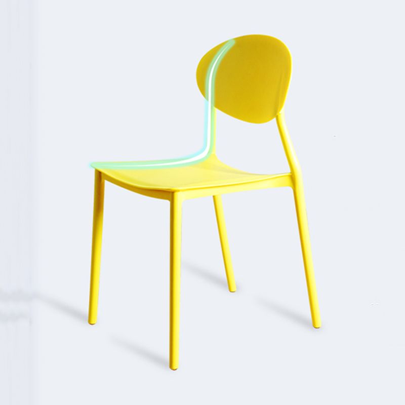 Stackable Open Back Dining Chairs Scandinavian Plastic Armless Side Chair
