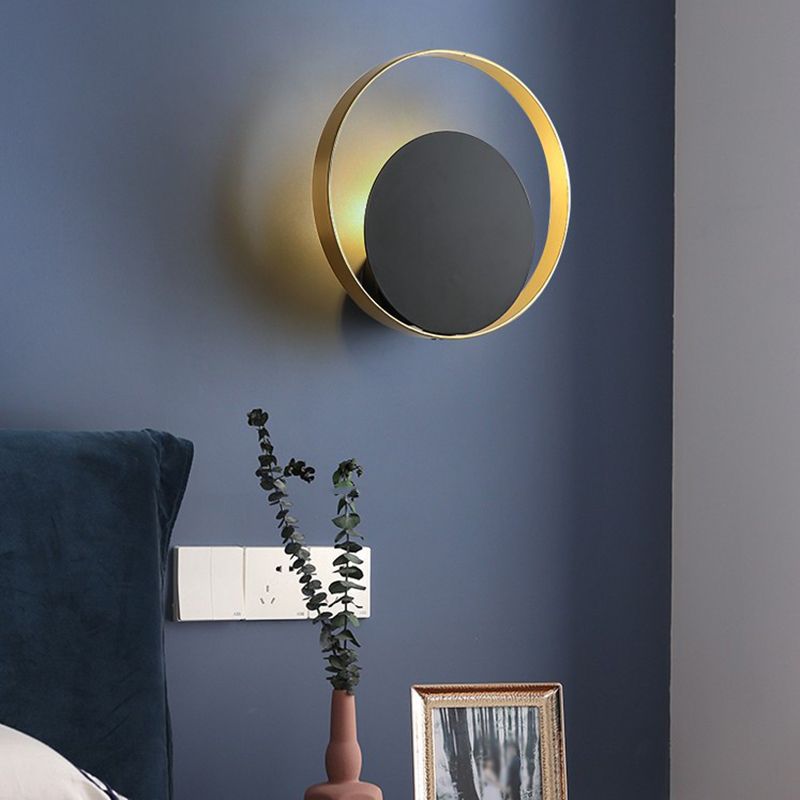 Circle Wall Mounted Lamp Postmodern Simplicity Metal Wall Mount Lamp for Living Room