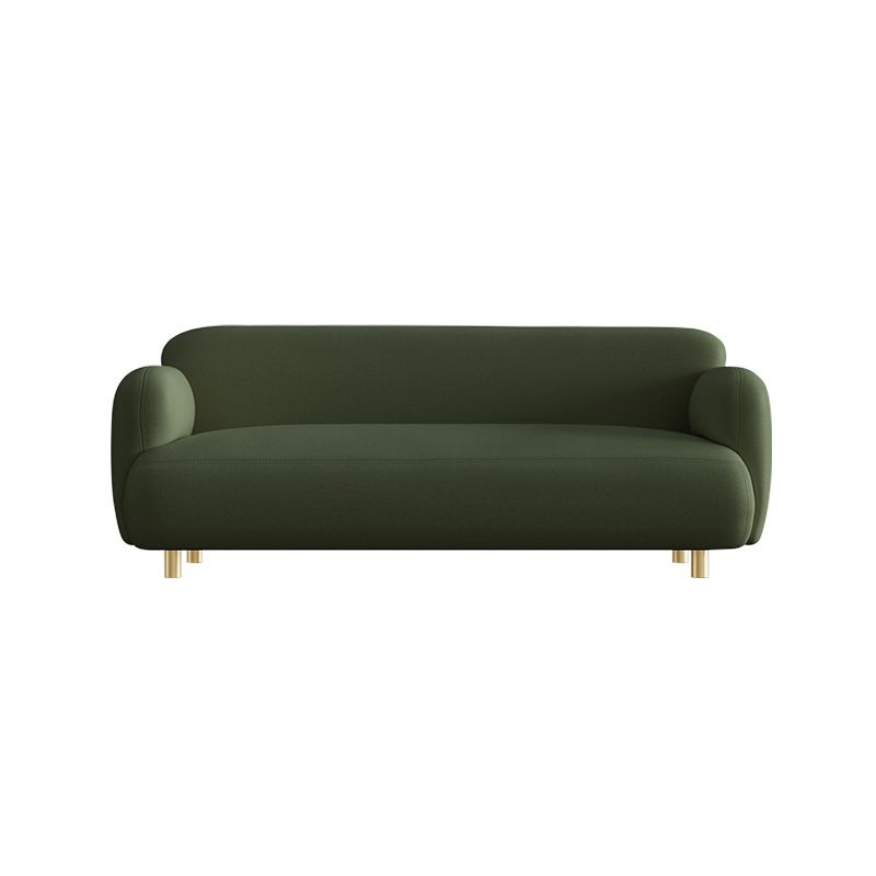 Contemporary 27.55" H Faux Leather Recessed Arm Sofa for Living Room
