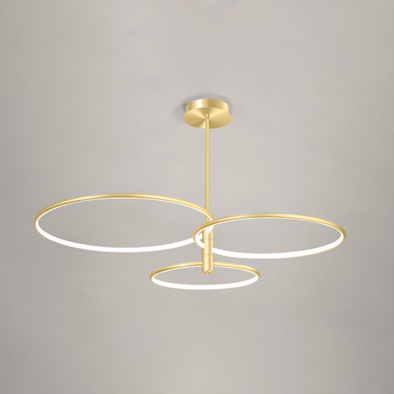 Round Chandelier Light Fixtures Modern Multi-Tier Gold Suspension Pendant Lamps