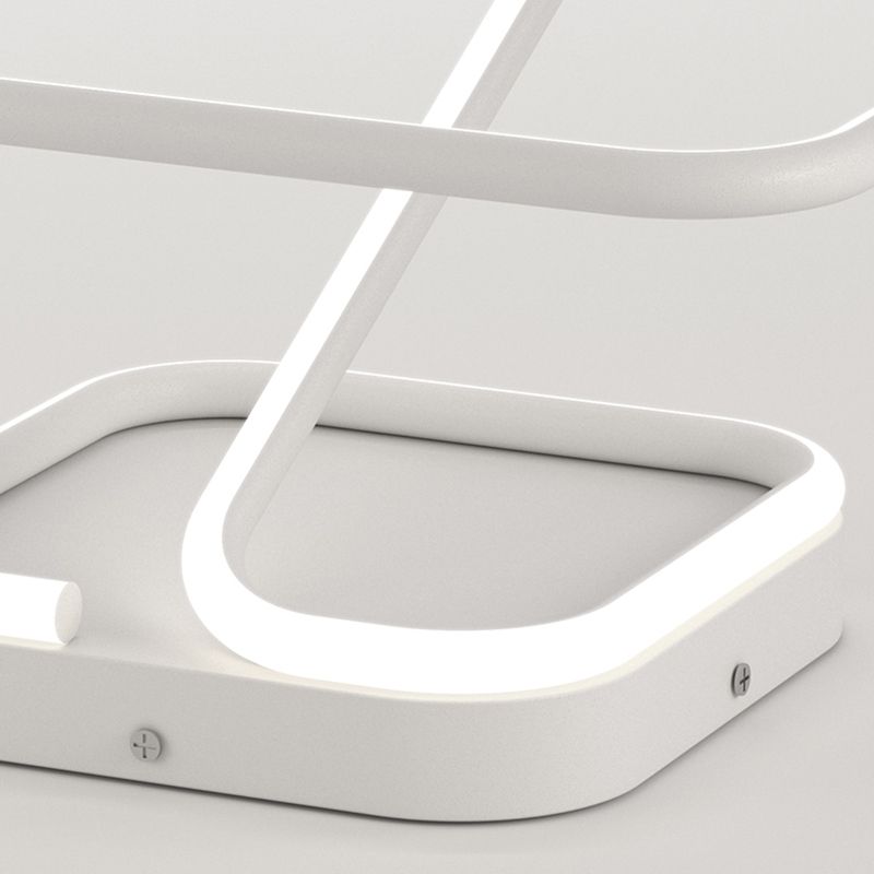 Line Shape LED Ceiling Lamp Modern Iron 1 Light Flush Mount for Study Bedroom