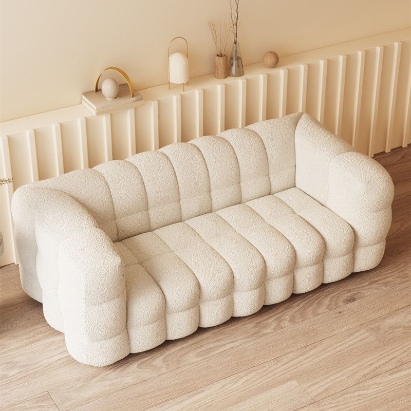 Contemporary Biscuit Back Tuxedo Arm Sofa Fabric Standard Sofa