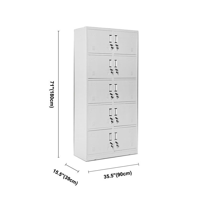 Contemporary Style Wardrobe Armoire Metal Non-Hanging Armoire with Locks
