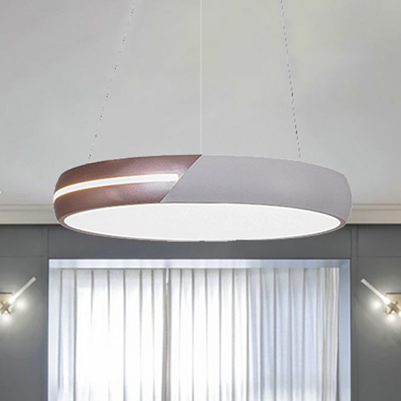 Suspensión de anillo de oro rosa Luz moderna de metal LED Light Lighte para comedor, 18 "/19" /21.5 "/30" de ancho