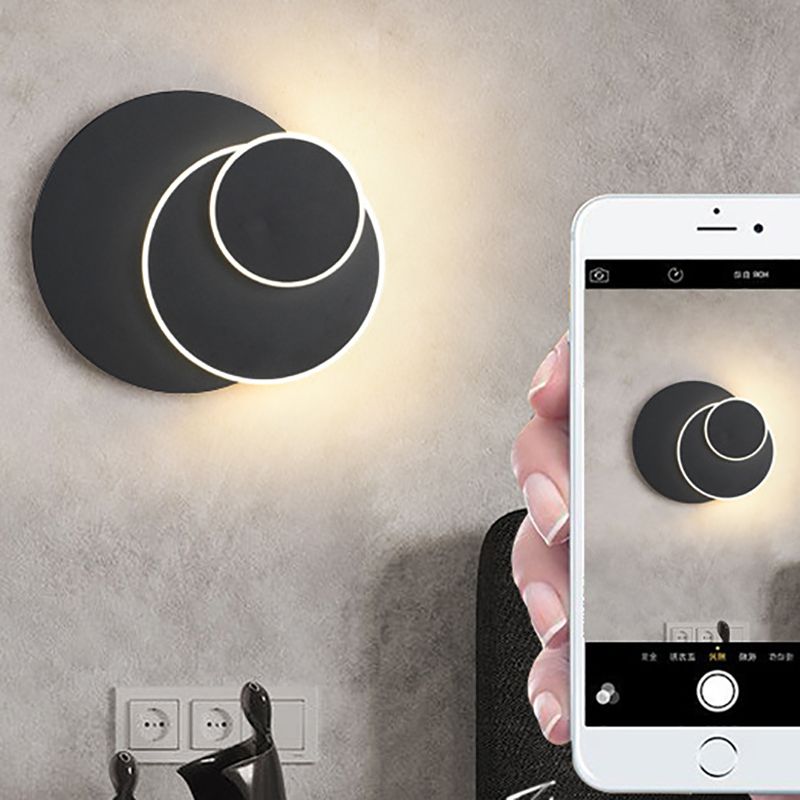 Nordic Style Metal Wall Light Geometric Rotatable LED Wall Sconce for Bedroom
