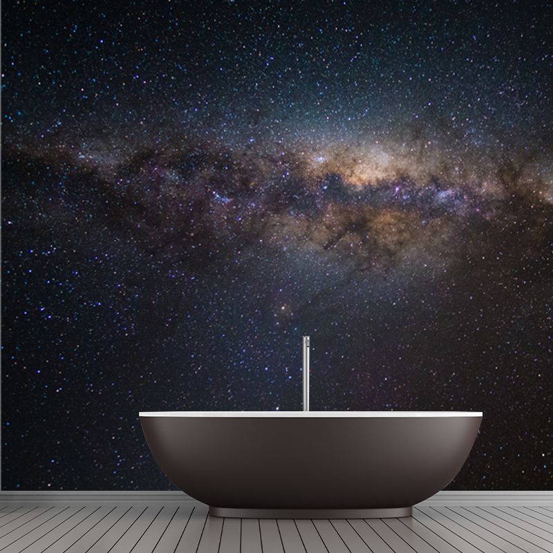 Galaxy Dazzling Stars Wallpaper Mural Modern Non-Woven Cloth Wall Art in Blue-Purple