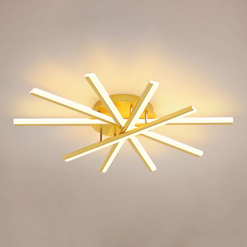 Metal Linear semifulò il soffitto Montano Luce moderna Simplicity Soggiorno Apparecchio di illuminazione