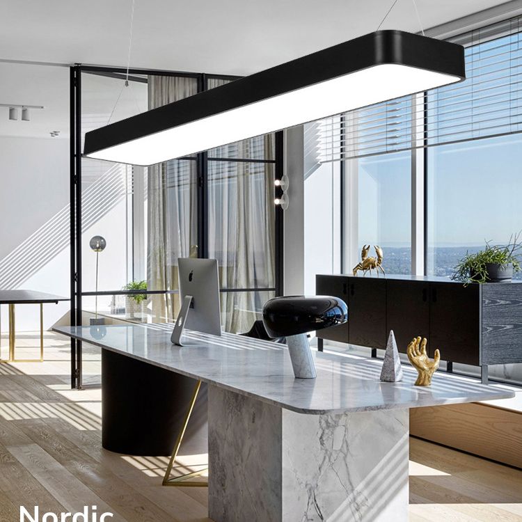 Contemporary Simple Style Rectangle Shaped Led Pendant Decorative Lights for Office