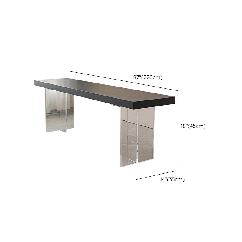 Contemporary Solid Wood Bench Black Seating Bench with Acrylic Base