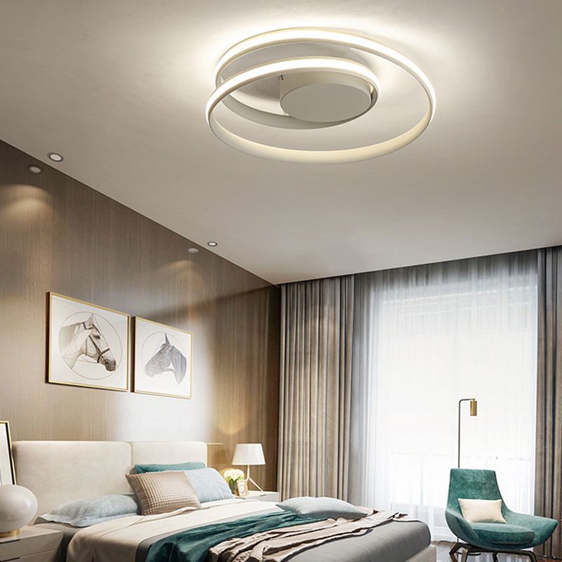 Circle Ceiling Light Fixture Simplicity Metal LED Close to Ceiling Lamp