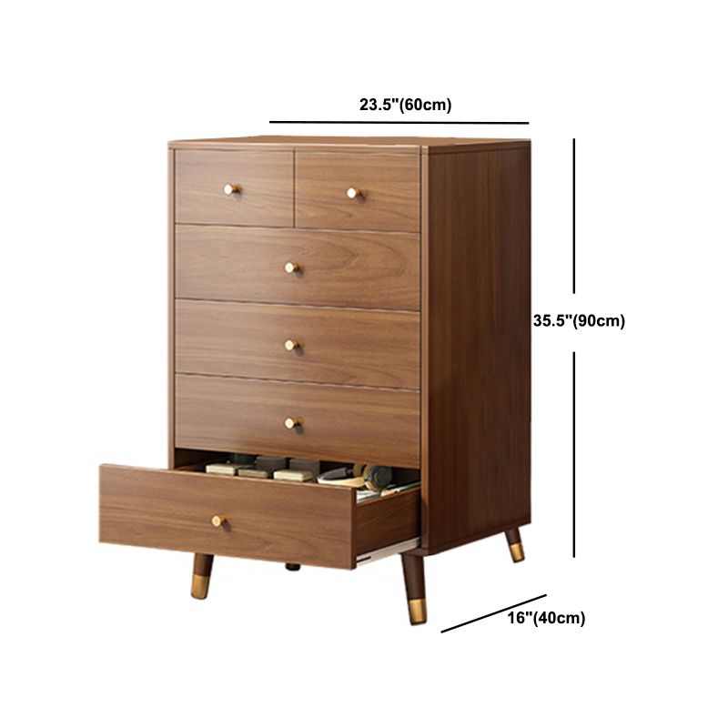 29.52'"/35.43" Tall Brown Wooden Chest, Rectangle Accent Chest with Drawers
