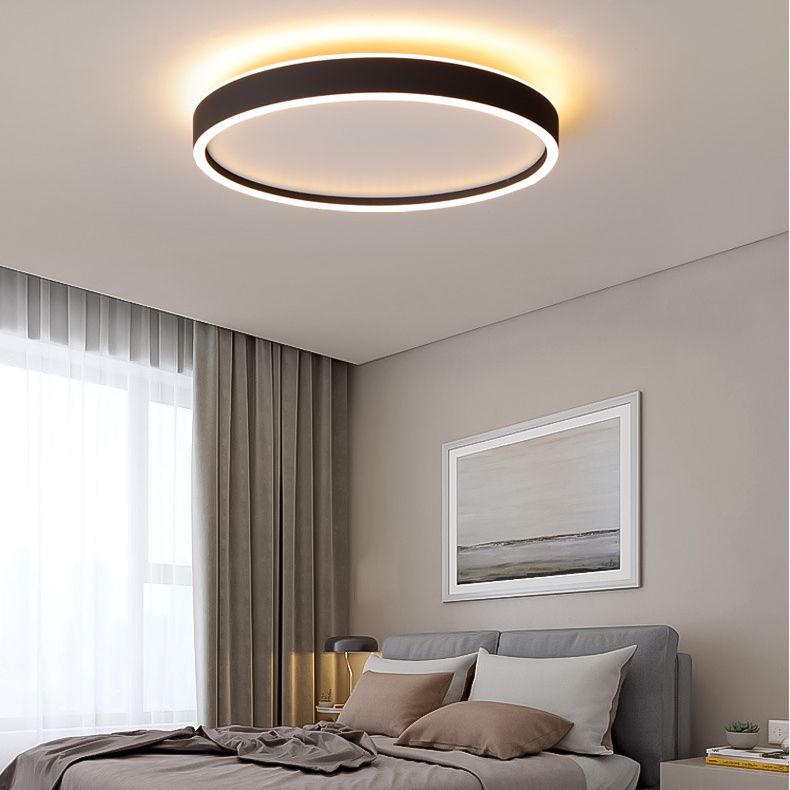 Metal Circular Flush mount Ceiling Lamp Minimalism Style LED Flush Mount Lighting for Bedroom