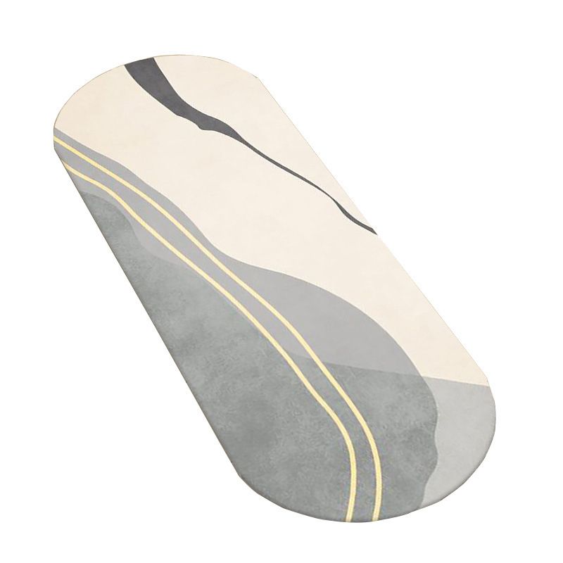 Light Green Color Block Rug Polyester Casual Rug Non-Slip Backing Rug for Living Room