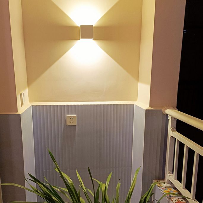 Modern Aluminum Wall Light Cube Shape 2 Lights LED Wall Washer for Outdoors