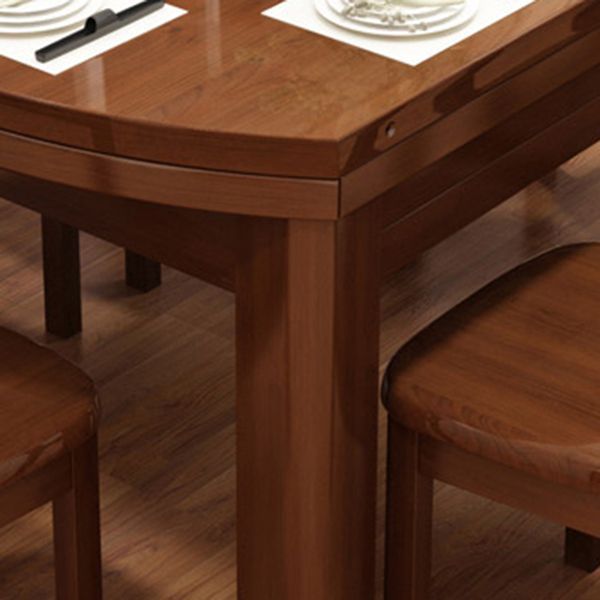 Polished Finish Wooden Dinette Table for Home Modern Foldable Dining Table