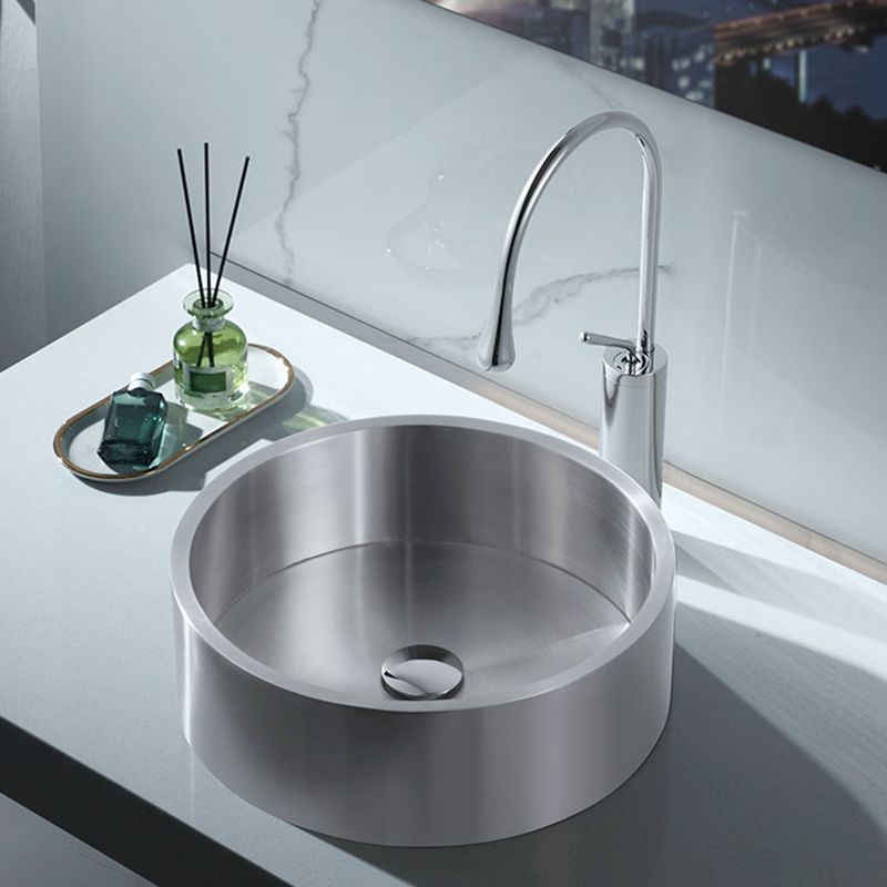 Metal Bathroom Sink Round Bathroom Sink with Overflow And Drain Assembly