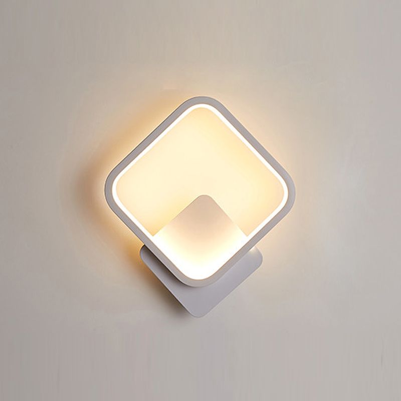 1-Light Modern Wall Sconce Geometric LED Wall Light with Metal for Living Room