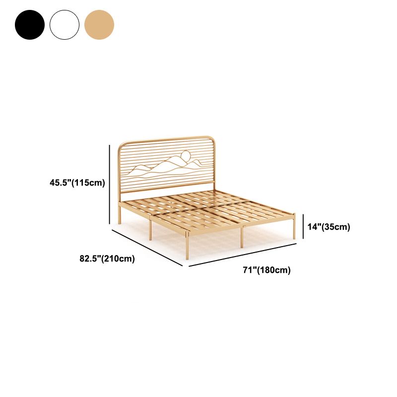 Open-Frame Bed with Iron Rectangle Headboard and Metal Legs Bed