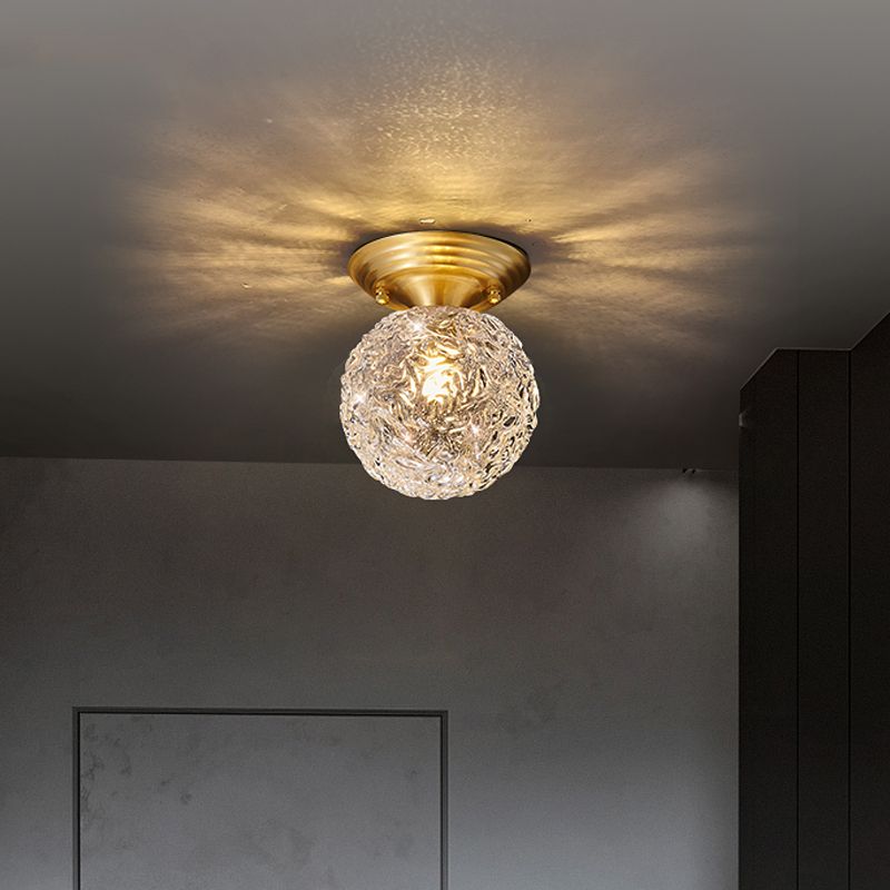 Modern Style Spherical Shape Ceiling Light Glass 1 Light Ceiling Light for Restaurant