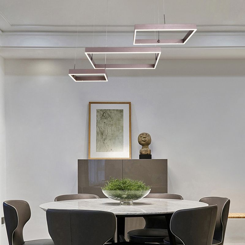 Luce a sospensione regolabile a LED geometrica nella moderna luce del soffitto interno in alluminio di singolarità con ombra acrilica
