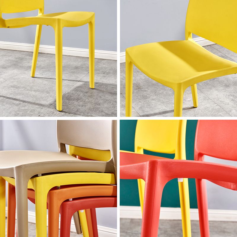 Modern Contemporary Plastic Side Chairs Multicolor Open Back Side Chair Set