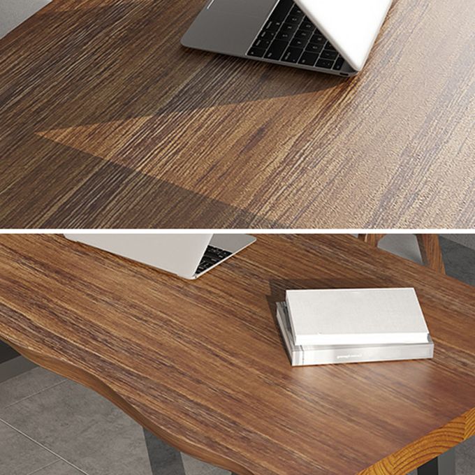 Mesa de comedor de doble pedestal industrial rectángulo Mesa de madera de madera sólida
