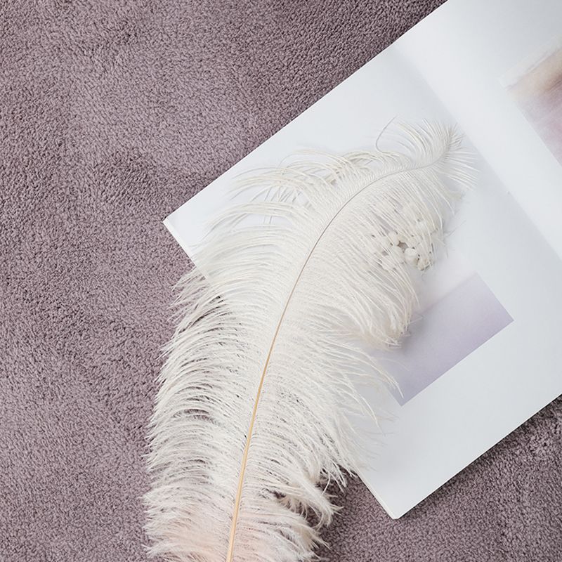 Fancy Solid Color Area Rug White Polyester Area Carpet Non-Slip Backing Rug for Home Decor