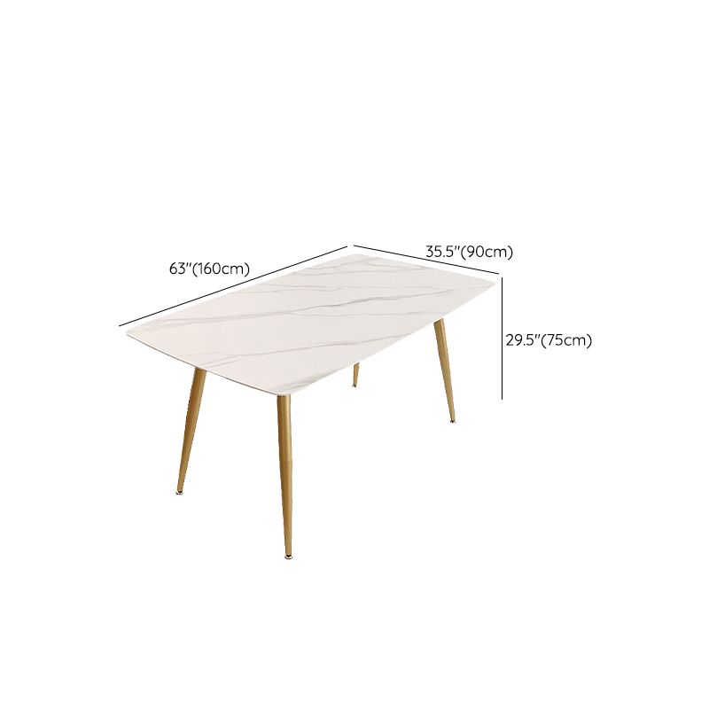 Glam 4 Legs Dining Room Table Sintered Stone Table for Kitchen