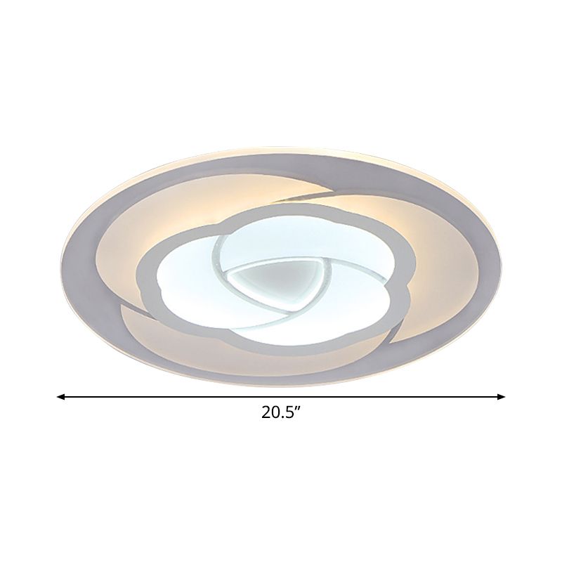Blossom Extra Thin Acrylic Flushmount Modernism White Integrated LED Flush Mount Ceiling Light in Warm/White Light, 16.5"/20.5" W