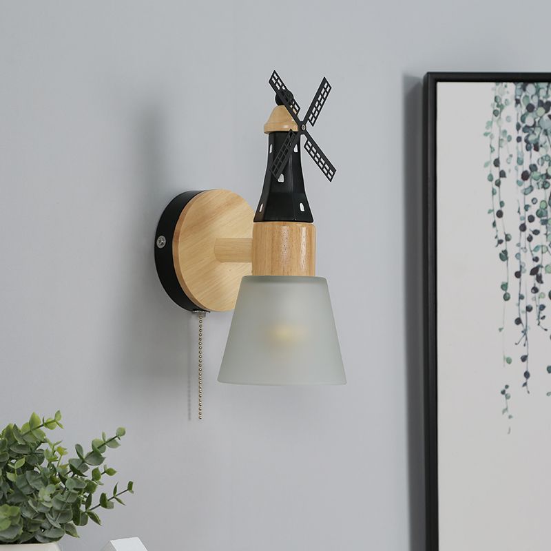 Nordic Style Wall Mount Light Windmill Shape Wall Lamp for Children's Room