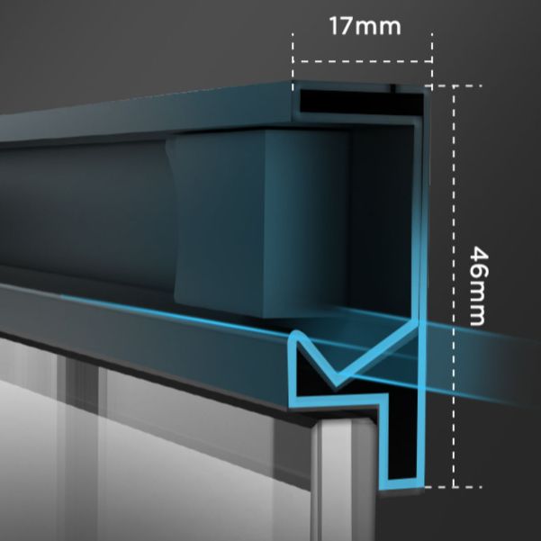 Full Frame Tempered Glass Shower Door Double Sliding Shower Door