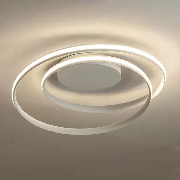 1-Light Ribbon Semi Flush Mount Lighting Modern Style Aluminum Surface Mounted Led Ceiling Light