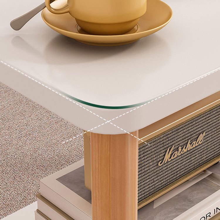 Modernistic Geometric End Slide Table 18.5" Tall Side End Table