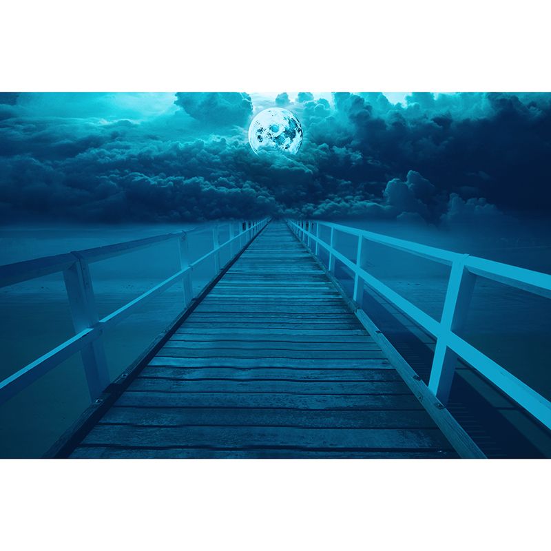 Wooden Bridge Washable Stain Resistant Wall Mural Wallpaper Sitting Room Wall Mural